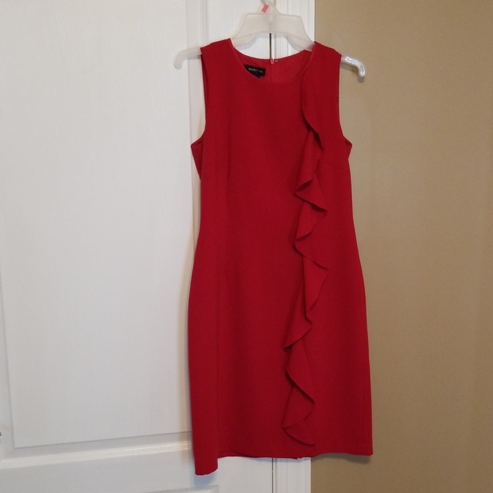 Red ruffle dress
